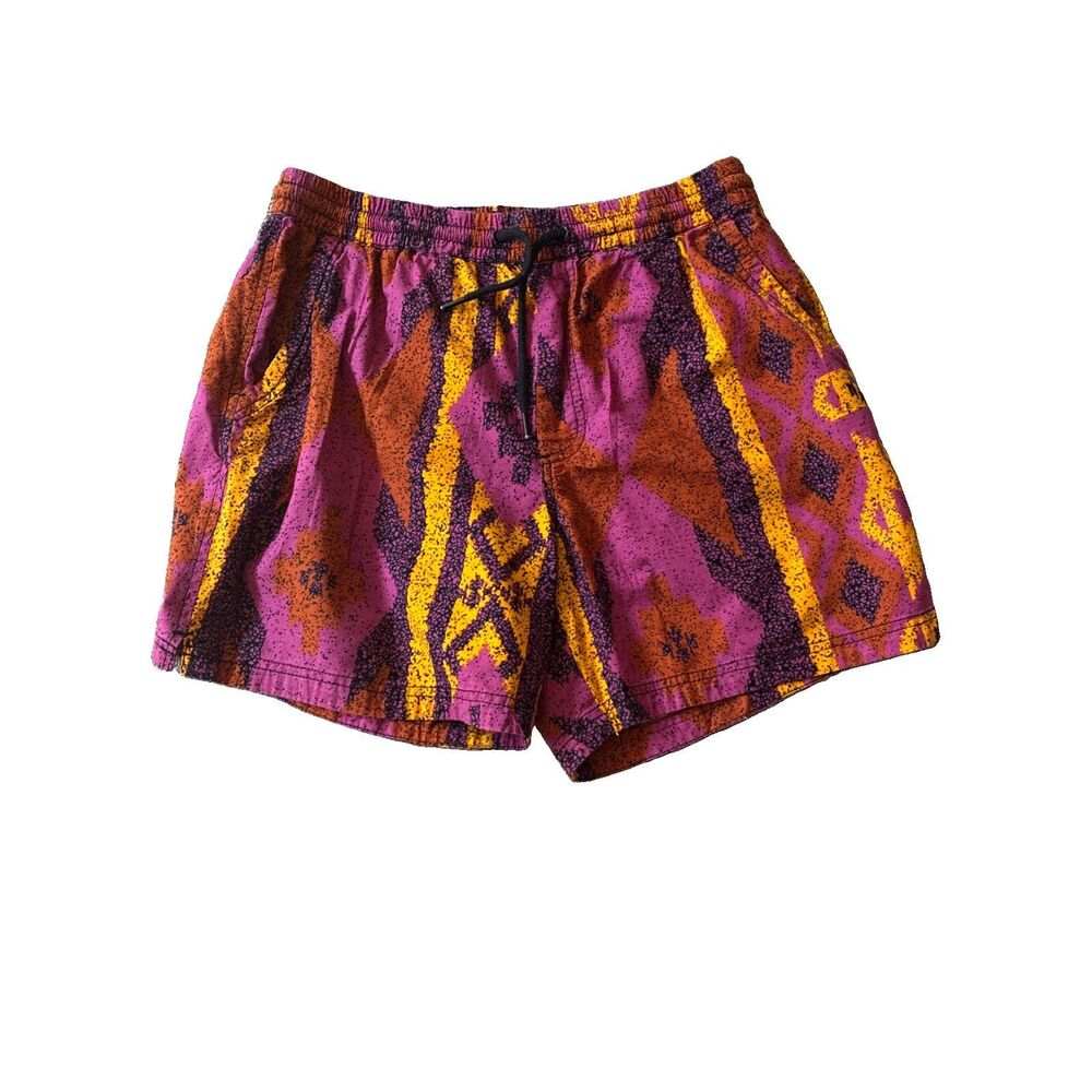 Urban Outfitters Men's Rare Multicolor Geo Print Woven Casual Beach Shorts Sz L